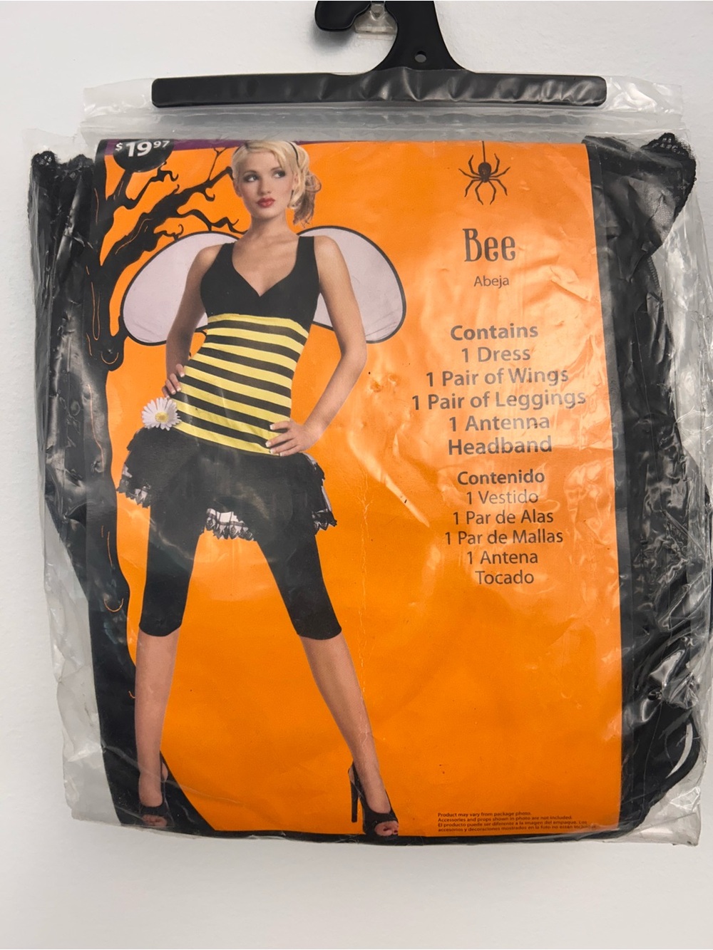Women’s Black & Yellow Stripe Bumblebee Halloween Costume Size Medium